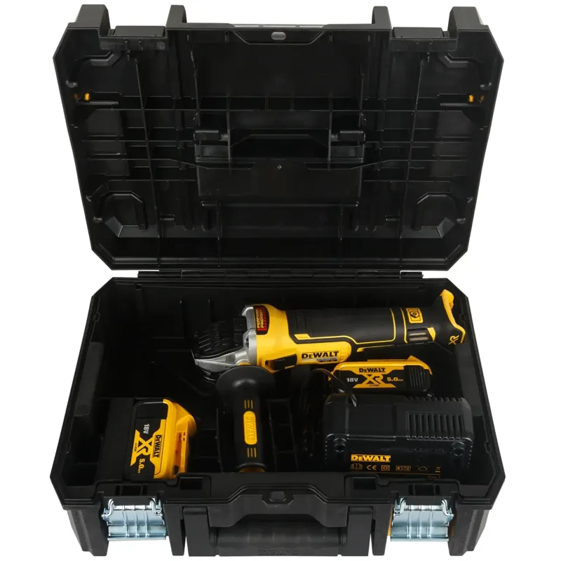 Mini-Amoladora sin escobillas 125mm XR 18V Li-Ion 5Ah con maletÃ­n TSTAK II
