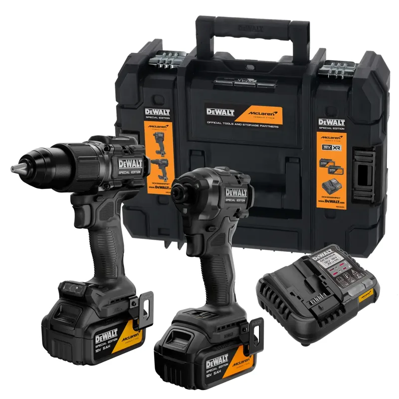 Kit Mclaren Xr 18V Taladro Percutor , Atornillador Impacto 1/4'' , 2 BaterÃ­as Li-Ion 5Ah , MaletÃ­n Tstak