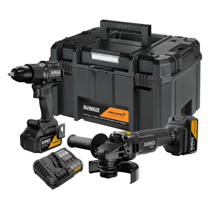 Kit Mclaren Xr 18V Taladro Percutor , Amoladora 125Mm , 2 BaterÃ­as Li-Ion 5Ah , MaletÃ­n Tstak