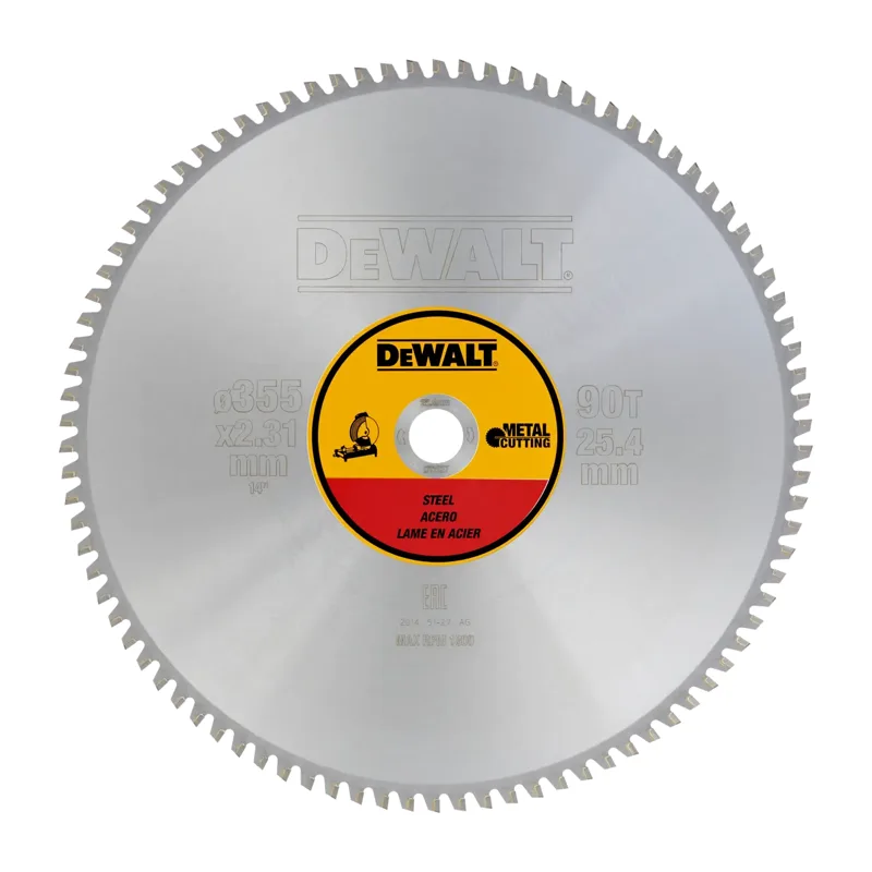 Hoja Para Tronzadora Dw872 355X25.4Mm 90D Para Acero Tcg , 1,5Âº