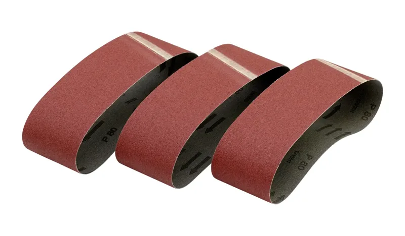 Banda de lija 75x533mm, grano 80, para el lijado en seco de maderas y pinturas