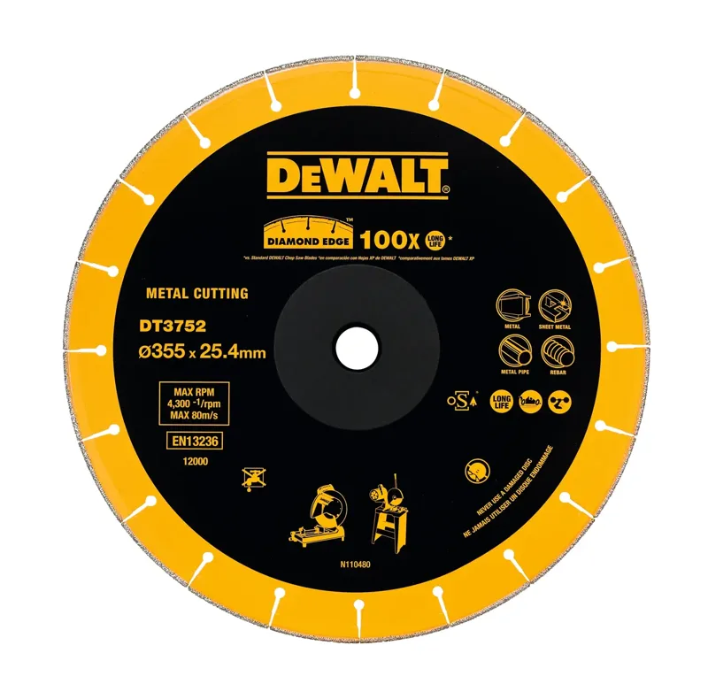 Disco de diamante Extreme para Tronzadora D28710/715 355 x 3 x 25.4mm, corte en metal