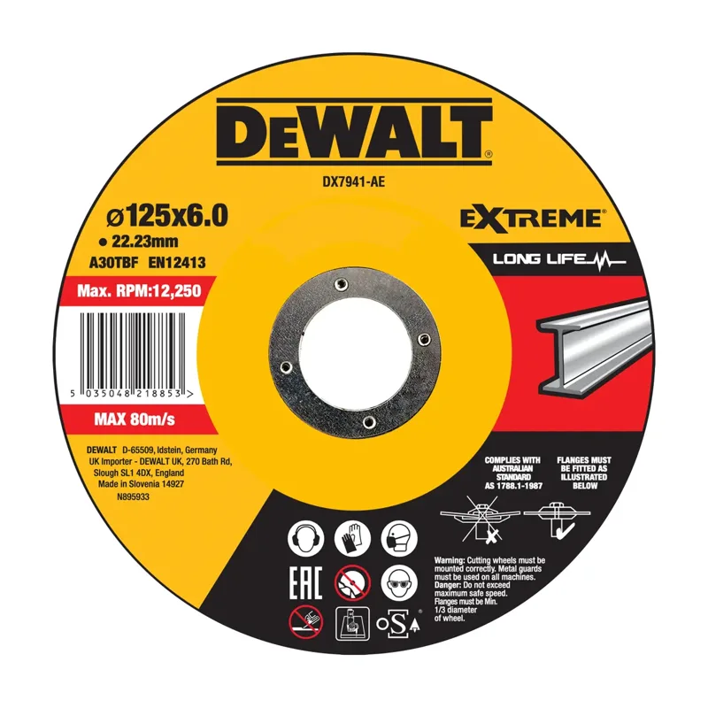 Disco de desbaste concavo para metal 125 x 6 x 22.23mm