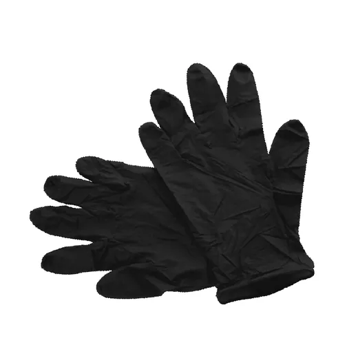 Guantes Examen NITRILO”M”NEGRO Mediano sin P